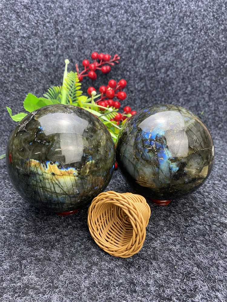 Natural Gemstone Labradorite Energy Balls Healing Reiki Ore Specimen Esfera Room Decorate Decoration Dekor Ev Aksesuarlari Witch