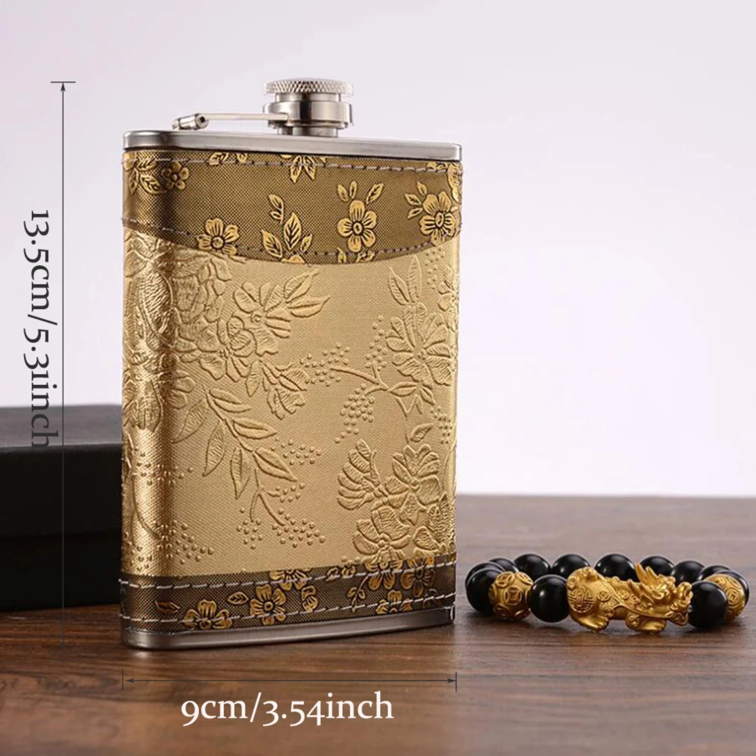 스테인리스 스틸 힙 플라스크 세트 8온스 주류용 휴대용 야외 여행용 흰색 스피릿 와인 포트 병 + 깔때기 + 컵