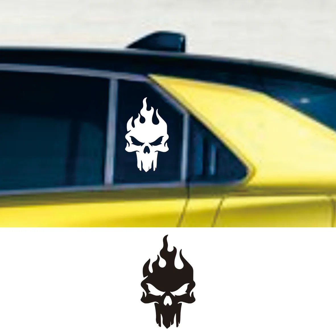 

Flame Skull Personality Car Stickers Vinyl Water proof Reflective Cool Car Decorate Stickers External Accessories