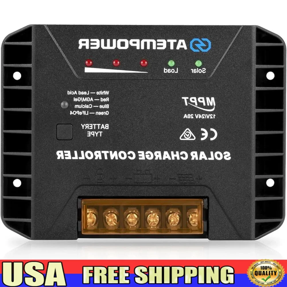 

MPPT Контроллер заряда солнечной батареи 20A 12 В 24 В Интеллектуальный выбор батареи Солнечный регулятор Обратная полярность Защита от перегрузки по току