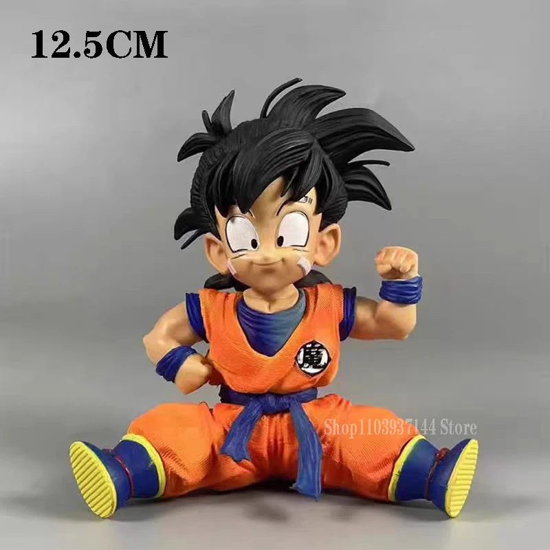 

12cm Cute Dragon Ball Cheer Up Son Gohan Action Figure GK Childhood Gohan Figurine Sitting Model Dbz Anime PVC Collection Toys