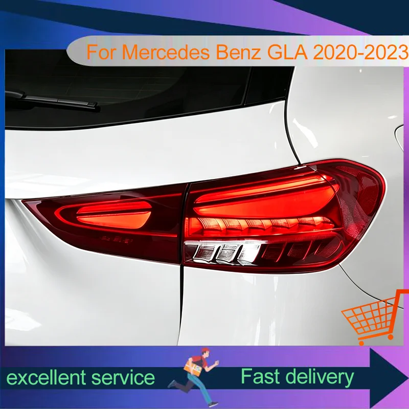 Auto Taillights For Mercedes Benz GLA Tail Light 2020-2023 DRL Modified Rear Lamp Car Accessories Para LED Bulbs Brake Automatic