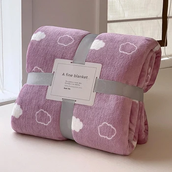 Flannel fleece blanket for beds reactive printed thicken warm blanket for winter single/queen/king size plaid for sofa blanket