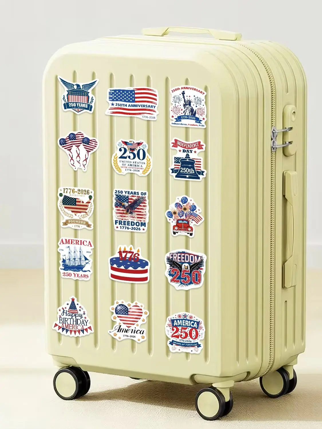 AliExpress NONE 50PCS United States 250th Stickers Anniversary of The Founding of StickersDIY Guitar Luggage Laptop Guitar Bike Graffiti Decals