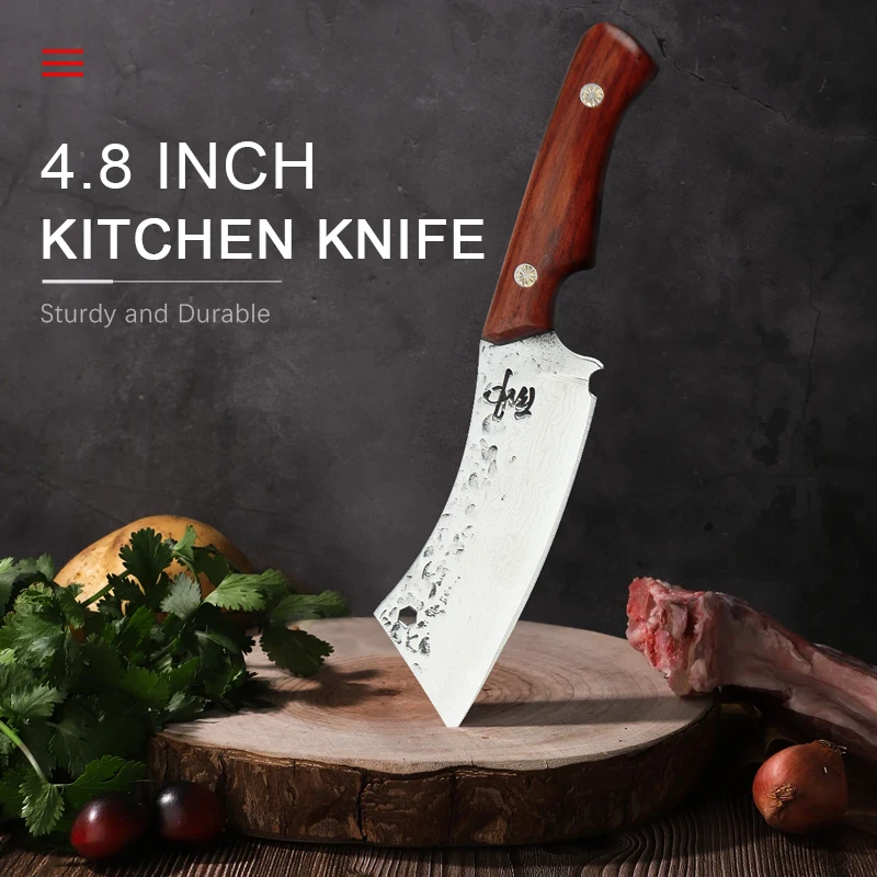 Damascus Boning Knife  Kitchen Stainless Steel Meat Chopping Knife Serbian Chef Slicing Cutter Knife Cooking Tools