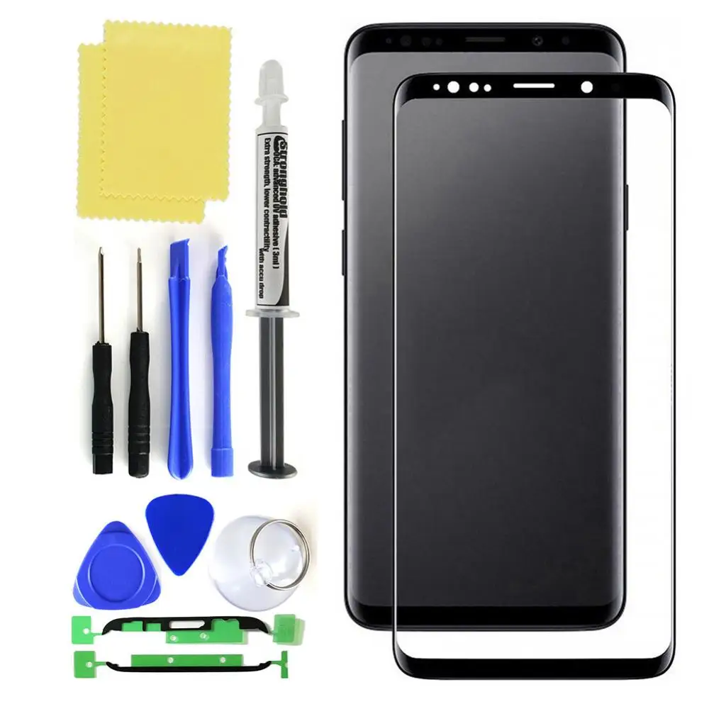 Kit de reparación de pantalla de lente de cristal delantero de repuesto para Galaxy Note 8, 9, 10