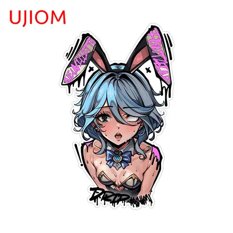 UJIOM Chibi Genshin Impact Furina Graffiti naklejki ścienne proste piękne Anime naklejki na laptopa kreatywny kolorowy wystrój sypialni