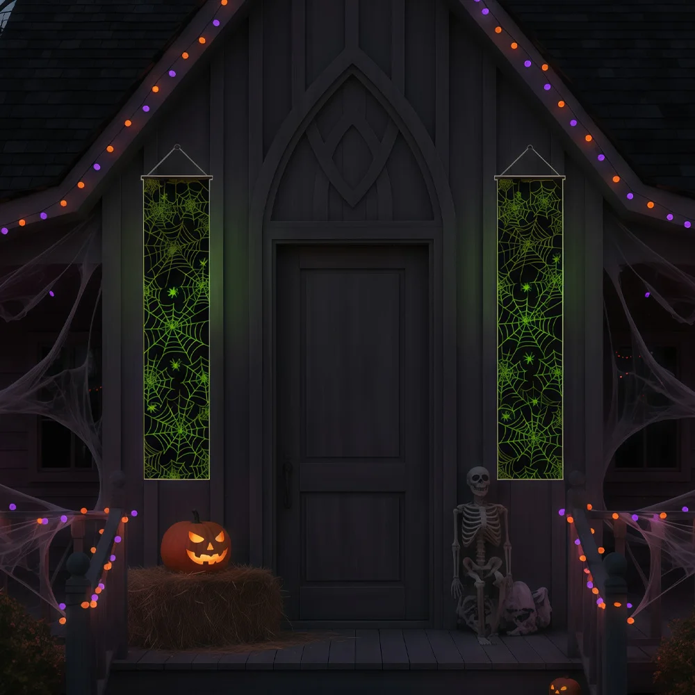 هالوين معلقة ستارة الباب راية الرعب زوجين ستارة الباب الطرف الديكور راية مسكون لوازم ديكورات منزلية #6