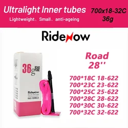 RideNow-tubo interior ultraligero para bicicleta de carretera, 700C, portátil, TPU, duradero, pequeño volumen, accesorios para bicicleta de carreras de viaje