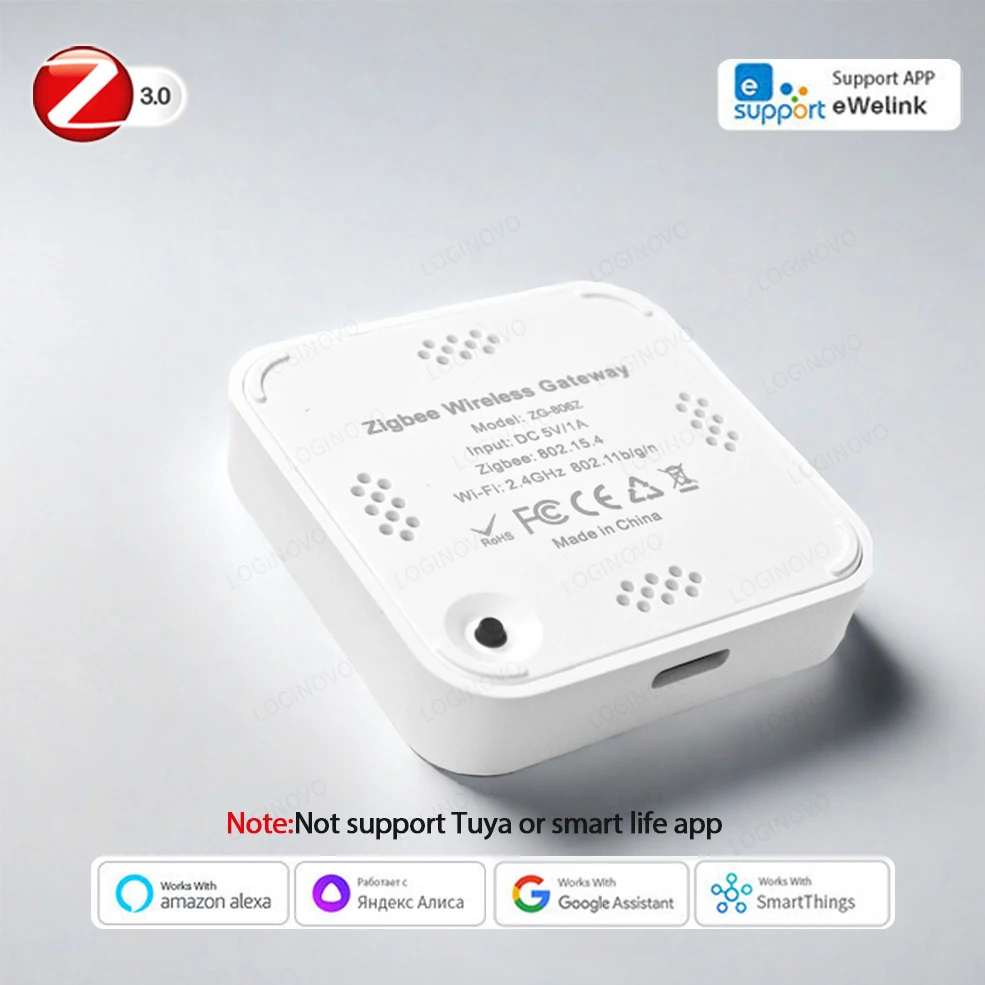 Умный концентратор Ewelink ZigBee 3.0, беспроводной шлюзовый мост для голосового дистанционного управления приложением, работает с Alexa Google Home