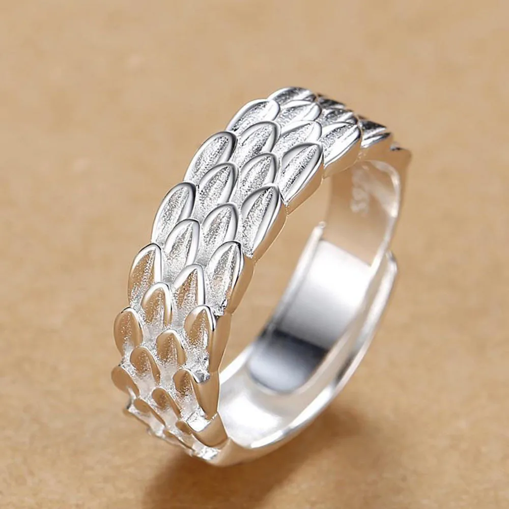 Retro Dragon Scales Armor Rings for Men Women Jewelry Gifts Adjustable Size