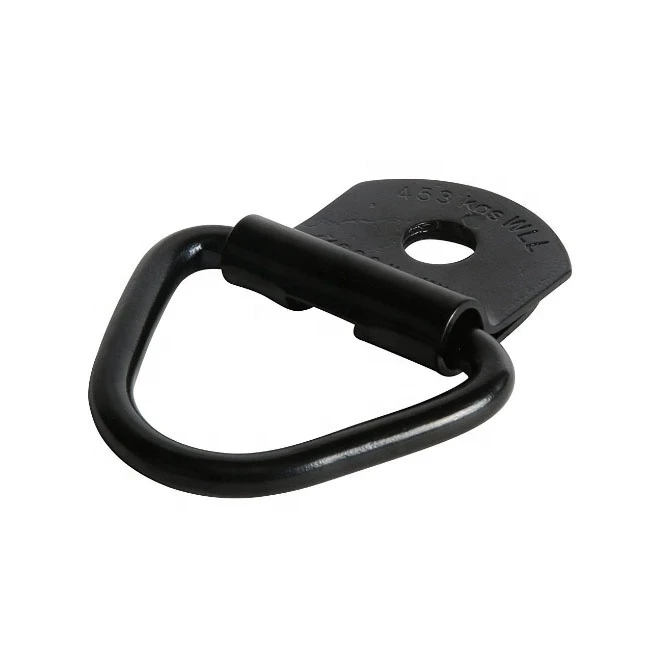 Black Zinc Surface Mounted Rope Ring with Clip/Black Steel V Ring Cargo Tie-Downs