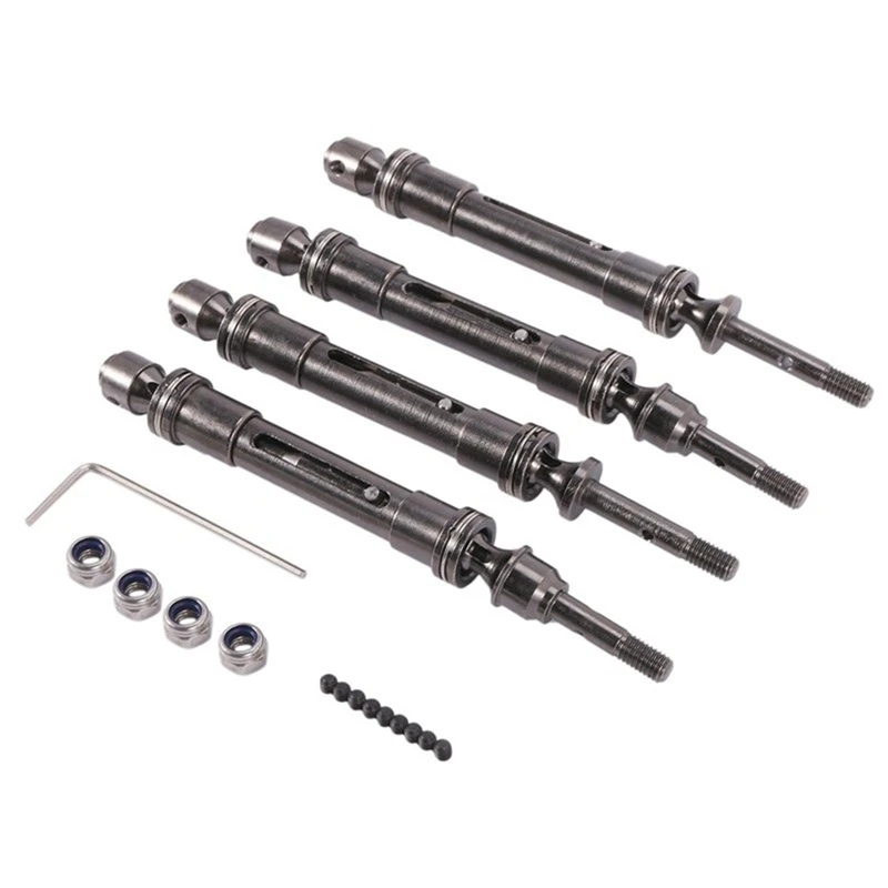 4 ชิ้นโลหะด้านหน้าและด้านหลัง CVD Driveshaft สําหรับ 1/10 Traxxas Slash Rustler Hoss Stampede VXL 4X4 อัพเกรดอุปกรณ์เสริม