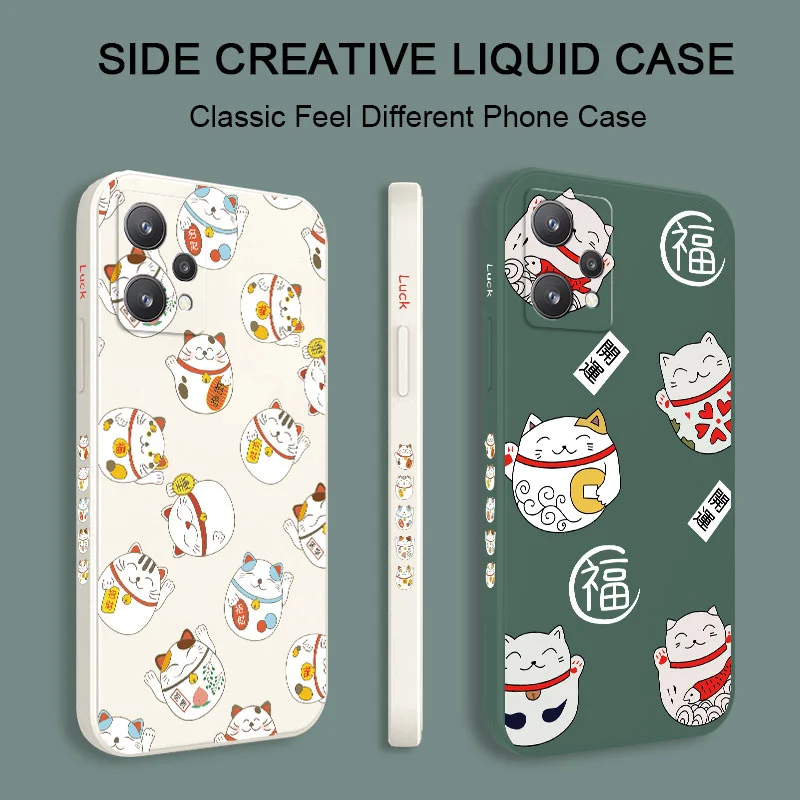 Fortune Cat God Case For OPPO Realme 9 9i 8 8i 7 7i 6 Pro C31 C35 C1 C11 C12 C15 C20 C21Y C25 C25S F19 F9 Pro Cover