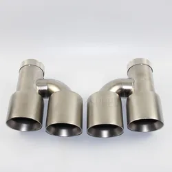 Car Accessories stainless steel and bright face without marked H-type double outlet straight edge exhaust pipe tailpipe