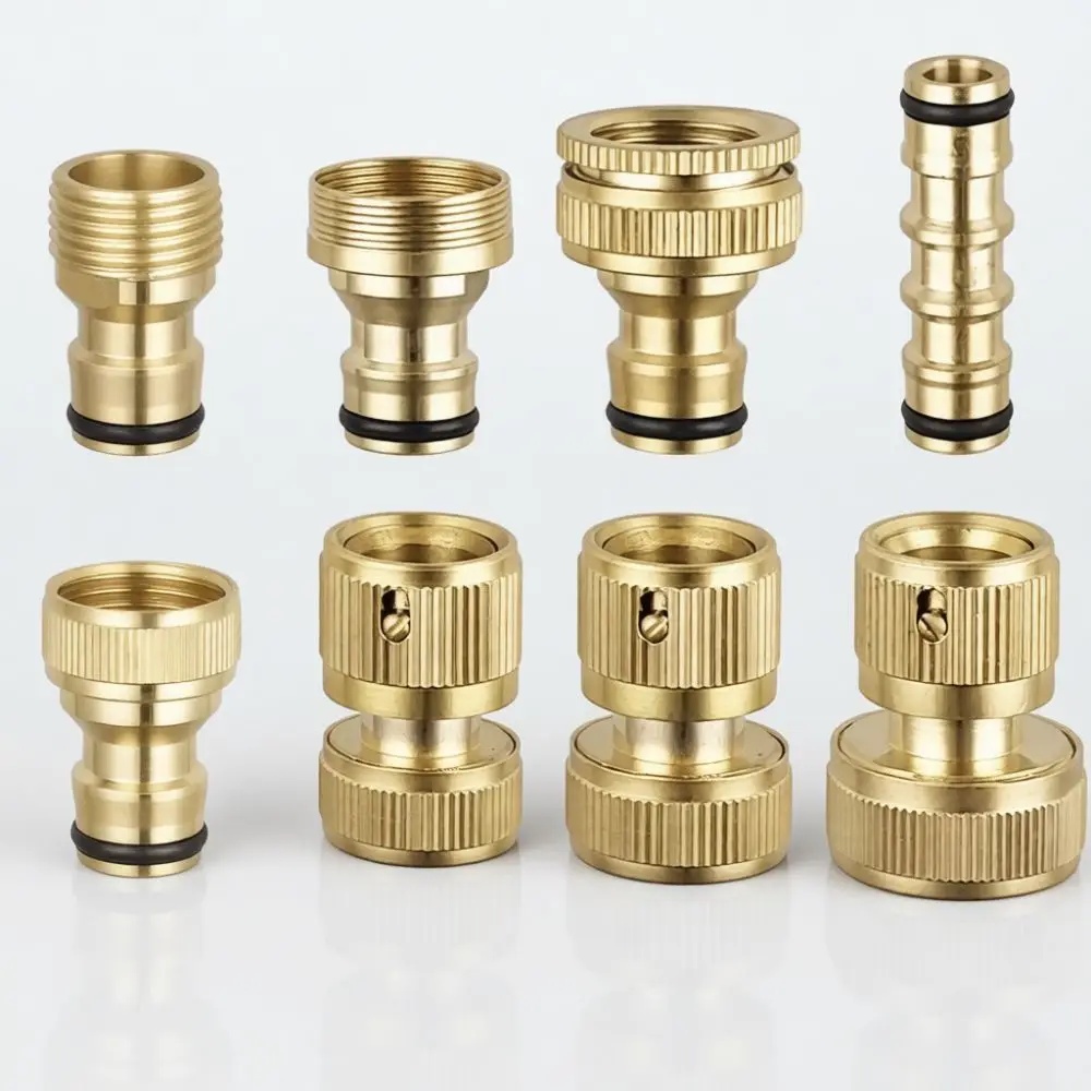 Metal Pipe Quick Release Connector Solid Copper Hose Adapter Nipple Fitting For Faucet Irrigation Watering Tool