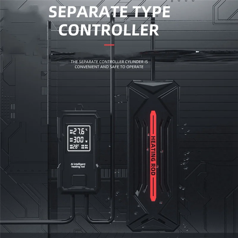 AT13 Aquarium Heater With Digital Display-High Power External Control,Automatic Thermostat,Real-Time Power Monitoring US Plug