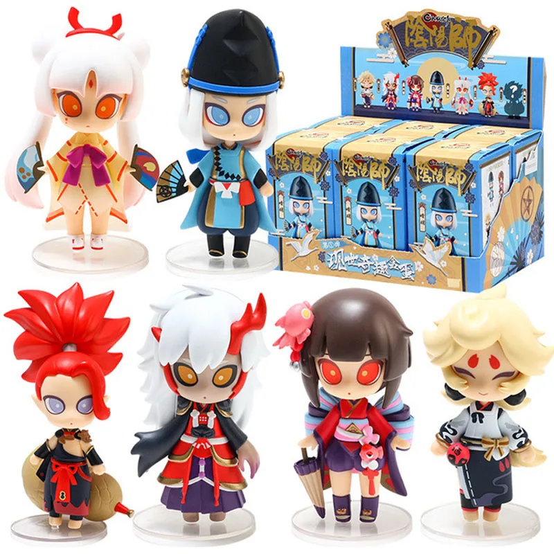 

Оригинальная милая фигурка Onmyoji Mystery Box V1v2v3, игровые аксессуары, украшение для рабочего стола из ПВХ, слепая коробка, подарок другу, игрушка