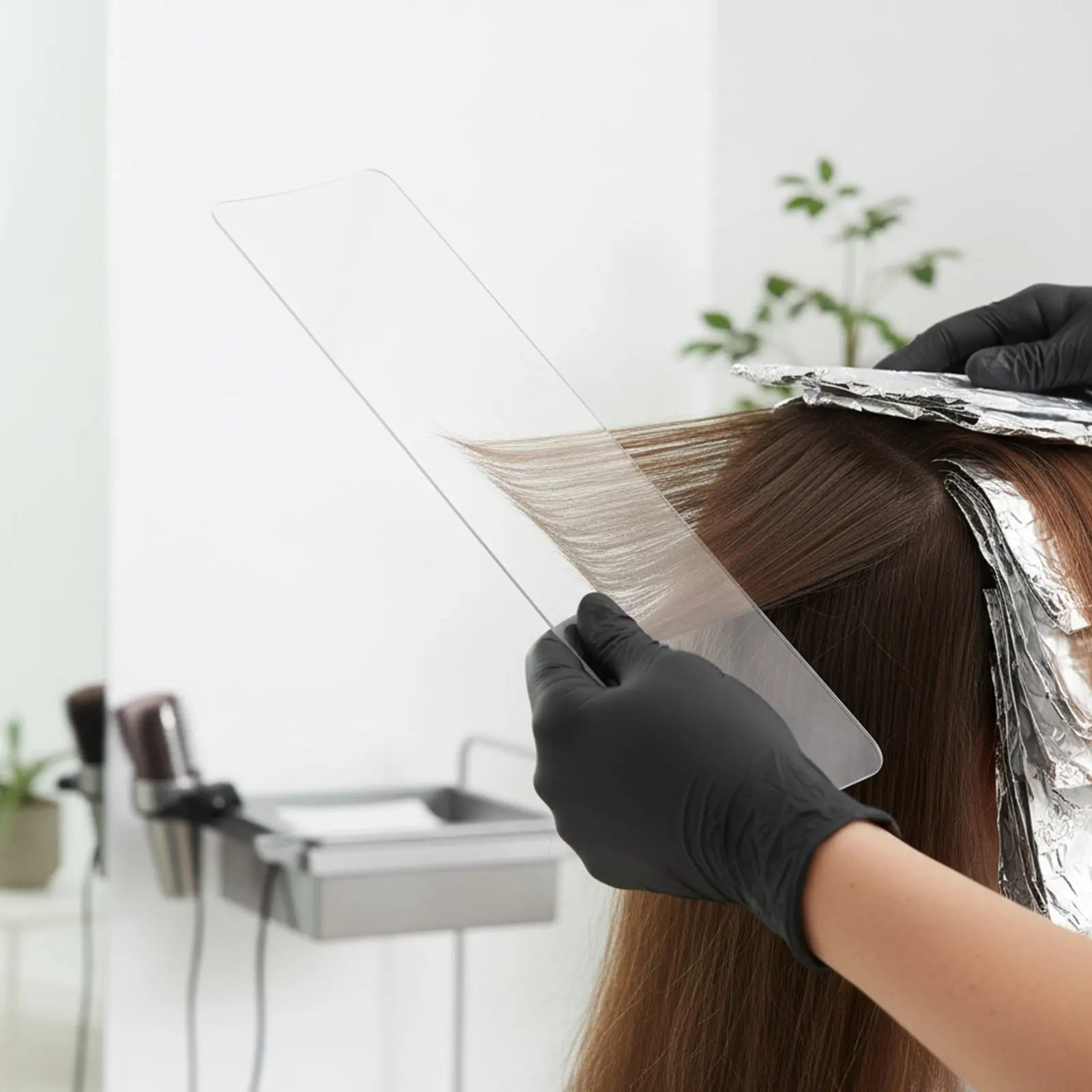 

Transparent Highlighting Paddle Board Easy Grip Non-Slip Design for Long Hair Foiling Dyeing Oiling Hair Color Application Salon