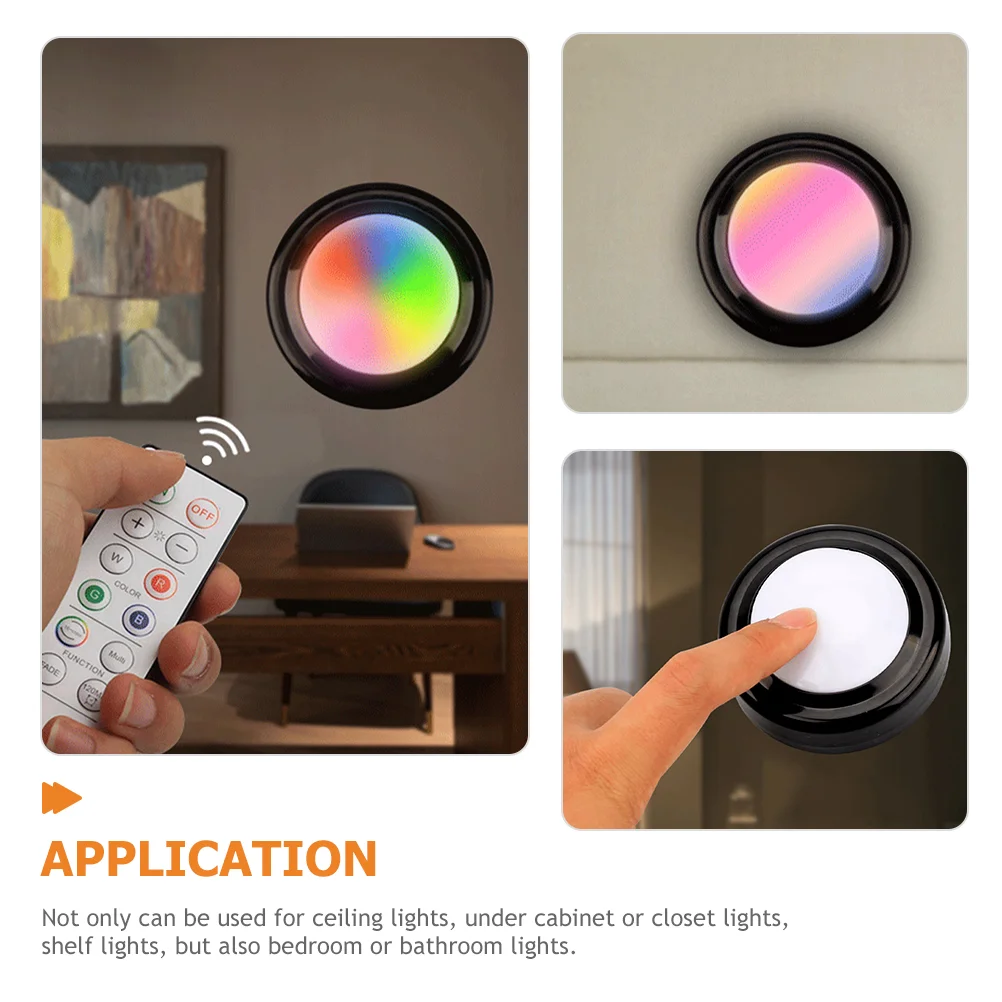 6 Pcs Operated Lights Color Changing Cabinet Remote Control Kitchen Cabinets