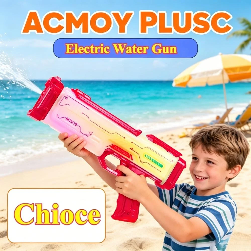 

500ML Large Capacity Electric Water Gun With LED Light Fun Summer Beach Party Water Game Toy Ideal Gift For Kids And Adults