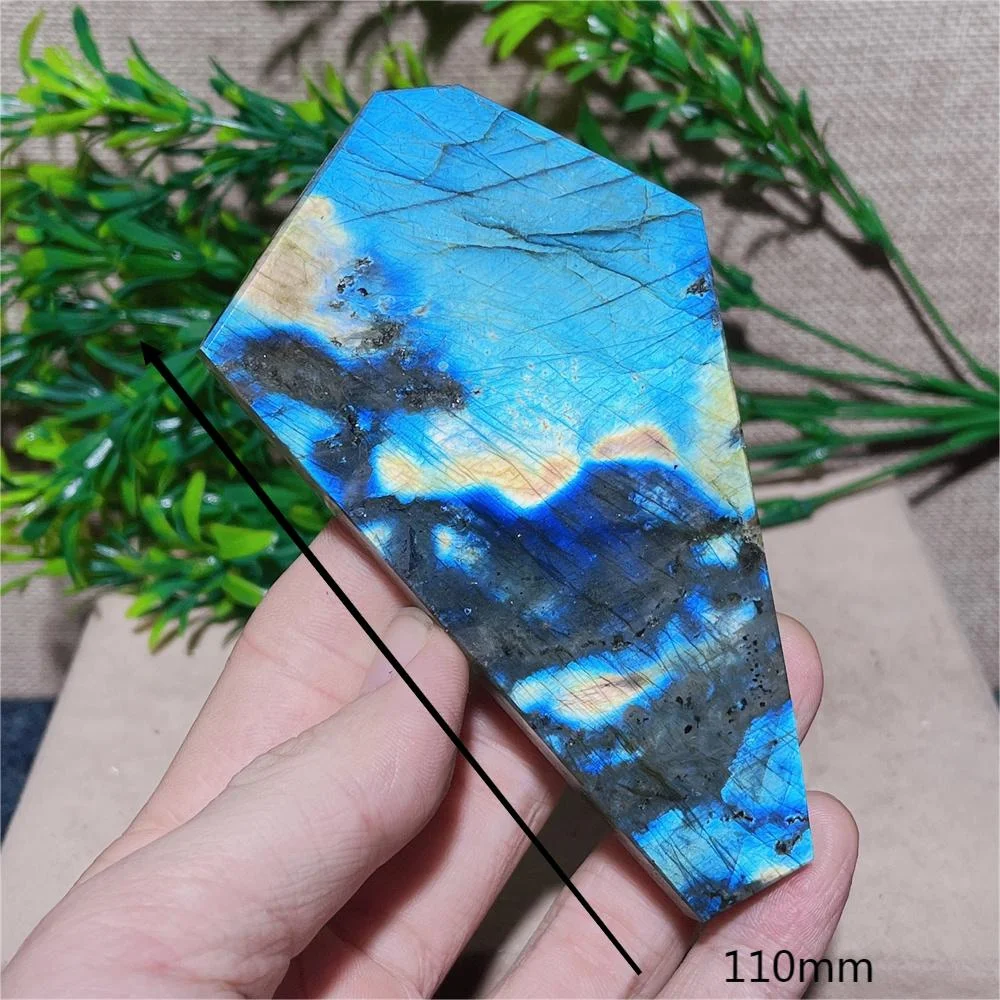 

Natural Crystal Labradorite Stone Quartz Flash Slab Slice Geode Gemstones Mineral Spiritual Ornaments Home Decoration