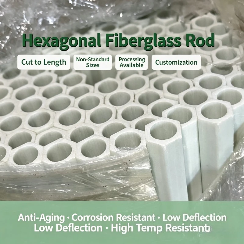 Hexagonal Diamond Fiberglass Rod Powder Surface High‑Temp Anti‑Slip Hanging Drying Rod for Lab Test
