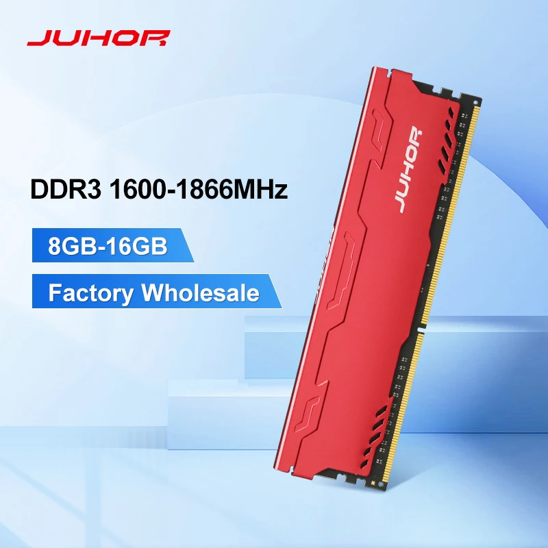 JUHOR Memoria Ram DDR3 4GB 8GB 1600MHz 1866MHz Pamięć stacjonarna Nowy Dimm DDR3 1333MHz 1.5V RAM z radiatorem