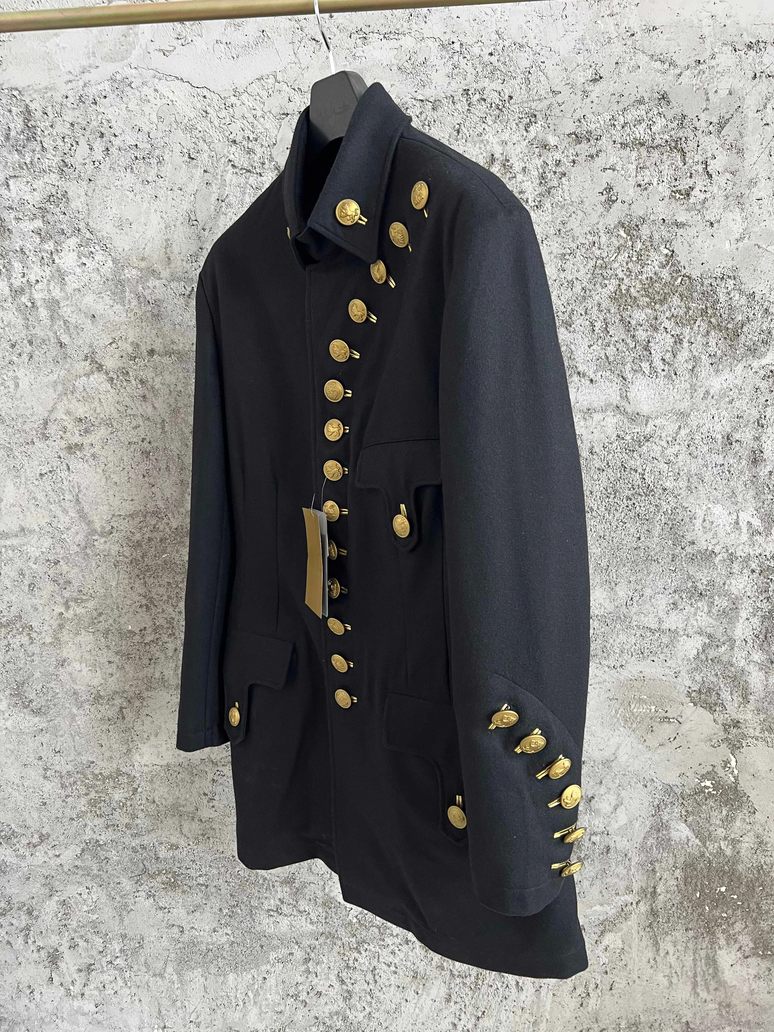 TOP-YAMAMOTO gold-buttoned suit wool jacket