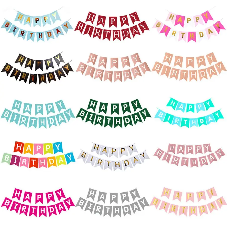 

Multi Themes Happy Birthday Banner Baby Shower First Birthday Party Decorations Photo Booth Happy Birthday Bunting Garland Flags