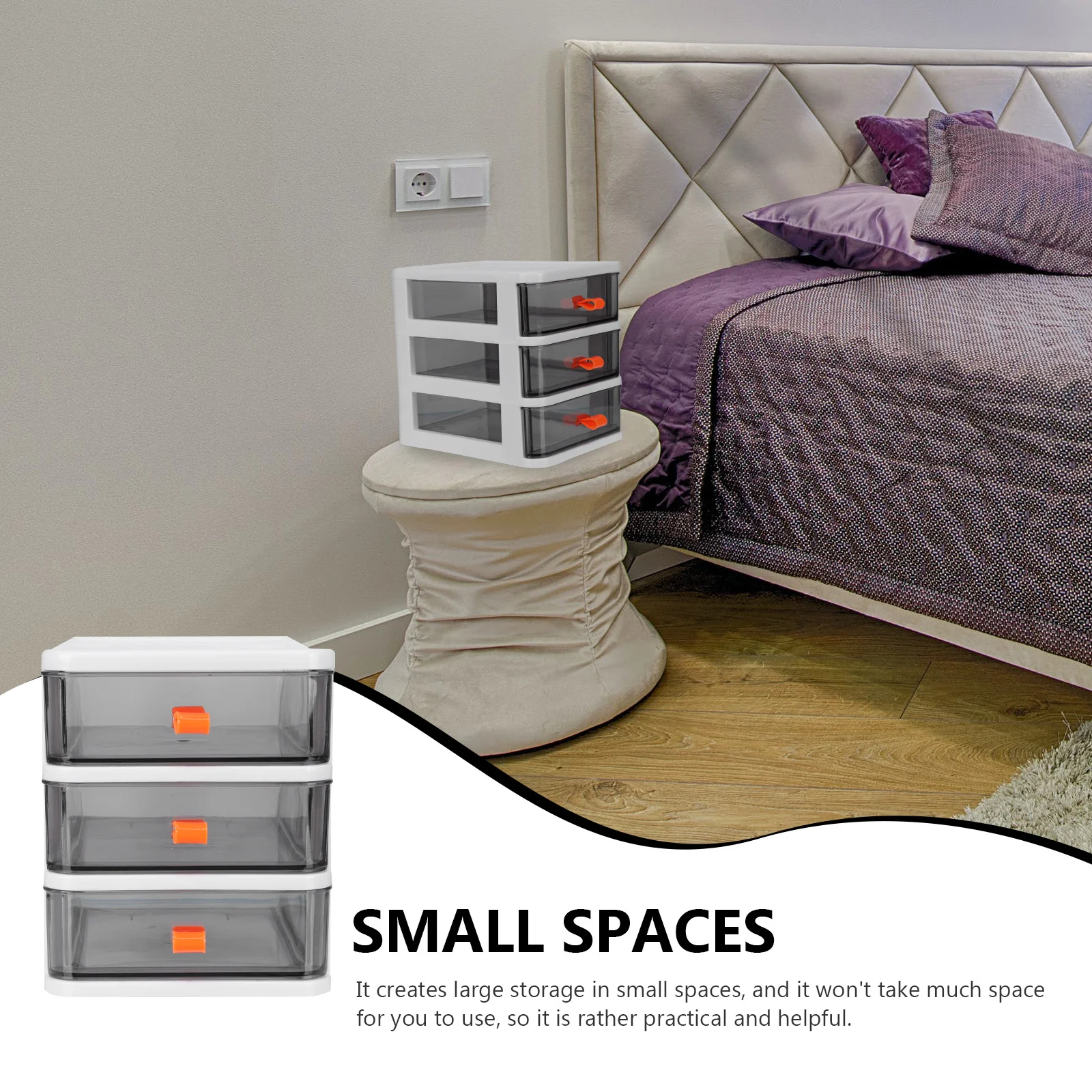 

1pc Multilayer Storage Box Desktop Organizer Office Study Drawer Holder White Space-Saving Lightweight For Stationery Supplies