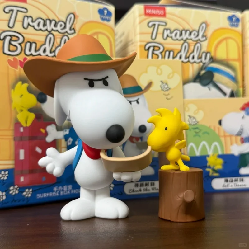 Peanut Anime Snoopy Travel Companion Series Blind Box Static Doll Decor Collection Surrounding Puppies Bag Hanging Toy Kids Gift view 6
