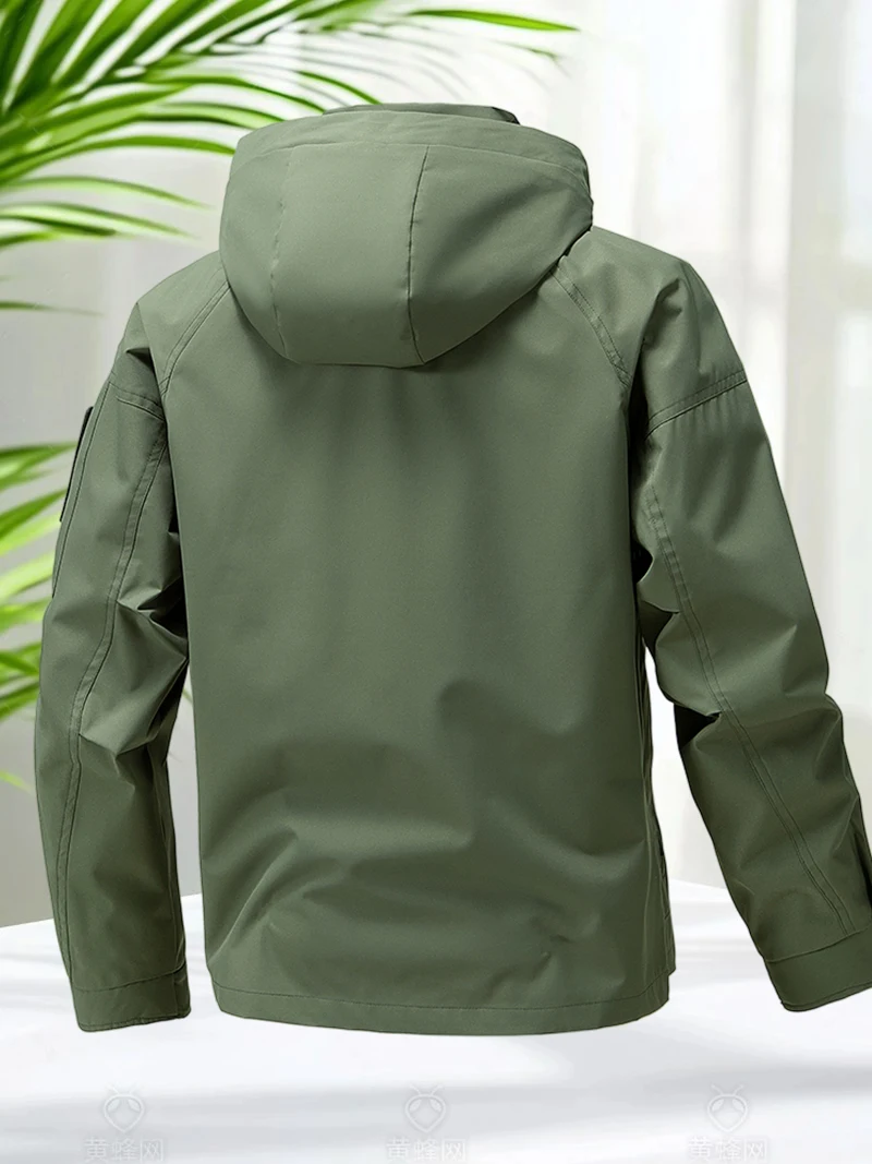 Giacca impermeabile da uomo Outdoor Softshell Zip Up Giacca con cappuccio Giacca a vento Escursionismo Cappotti da campeggio Cappotti leggeri primaverili autunnali