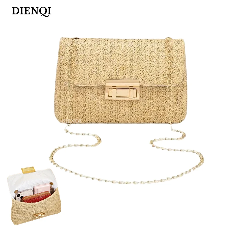 

Fashion Shoulder Bag Women Woven Straw Luxury Female Bag Makeup Phone Bag Ladies Purses and Handbags Crossbody Bag for Woman