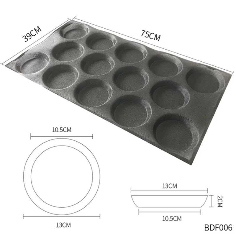 Silicone Bun Bread Forms Non Stick Baking Sheets Perforated Hamburger Molds Baking Muffin Pan Tray Cake Accessories