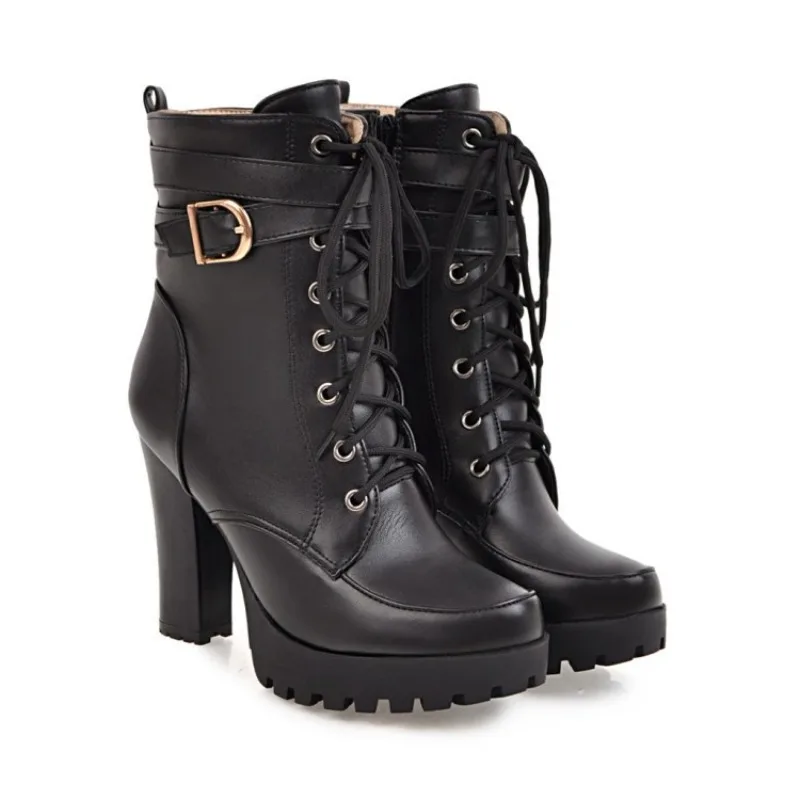 

Shoes Women Motorcycle Boots Autumn Winter Ladies Boot 2025 Stylish Lady Ankle Boots High Heel Platforms Sexy Botas Buckle White