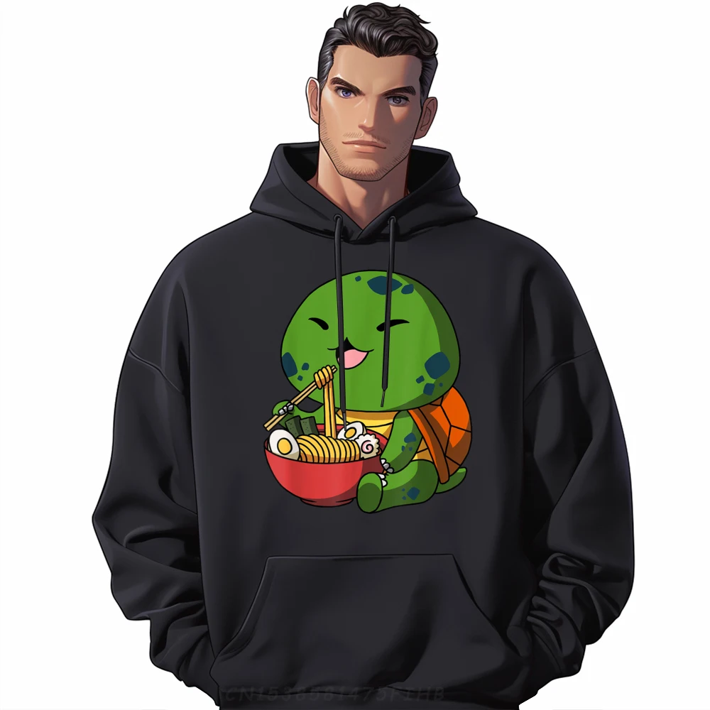 Kawaii Turtle Asian Noodles Japanese Ramen Graphic Pullover Hoodies Luxury Brand Tops Hoodie Leisure