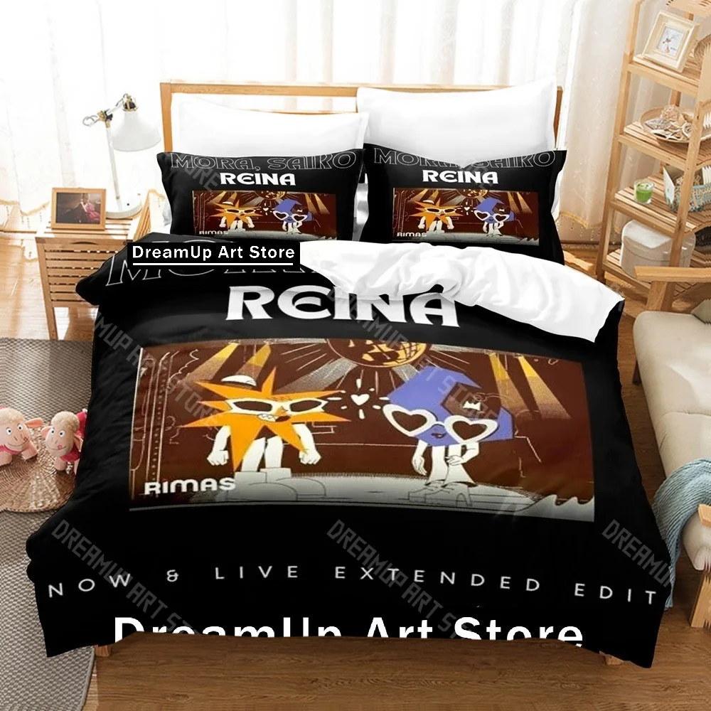 Juego de cama Mora Saiko Reina impreso en 3D para niños y niñas, funda de edredón, funda de almohada, tamaños individual, doble, Queen, King