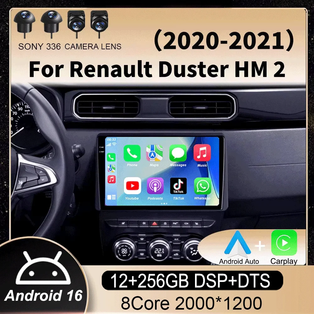 

Android 16 Carplay Car Radio For Renault Duster HM 2 II 2020-2021 Arkana 1 I 2019-2021 Multimedia Video Player Navigation GPS 4G