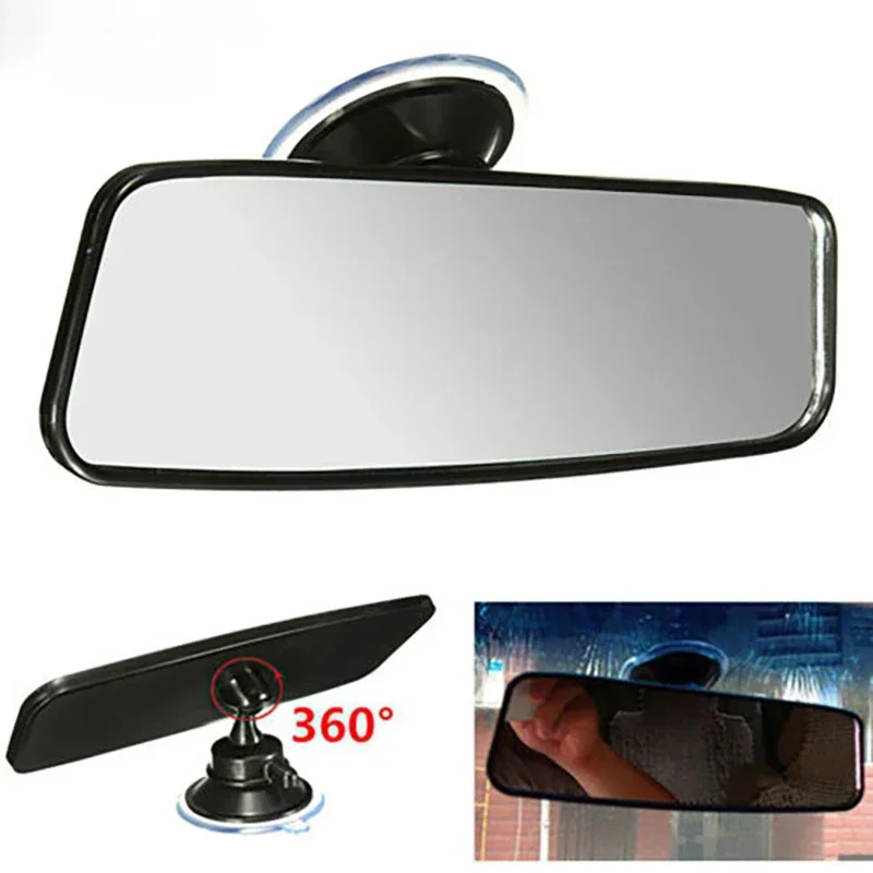 1PC Wide-angle Rearview Mirror Universal 360° Rotates Adjustable Suction Cup Interior Rear View Mirror Car Rear Mirror