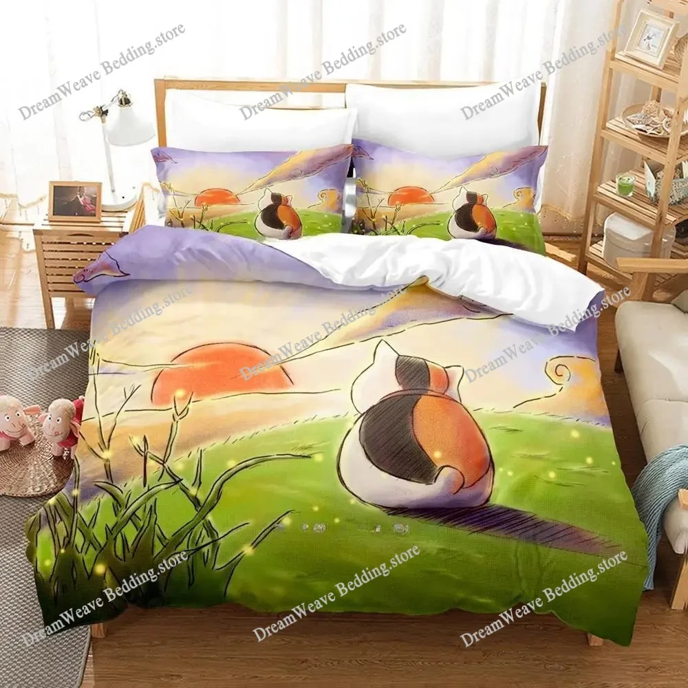

New Natsume's Book of Friends Anime 3D Duvet Cover Bedding Set Polyester Pillowcases Quilt Cover Home Decor Gift Twin King Queen