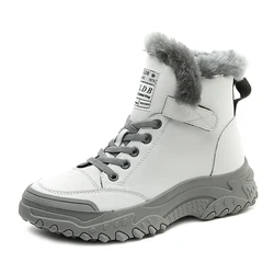 Winter Platform Shoes for Women 2023 Designer Luxury Sneakers Girls Plush Sports Shoes Flats Snow Fur Ankle Boots Tennis Female