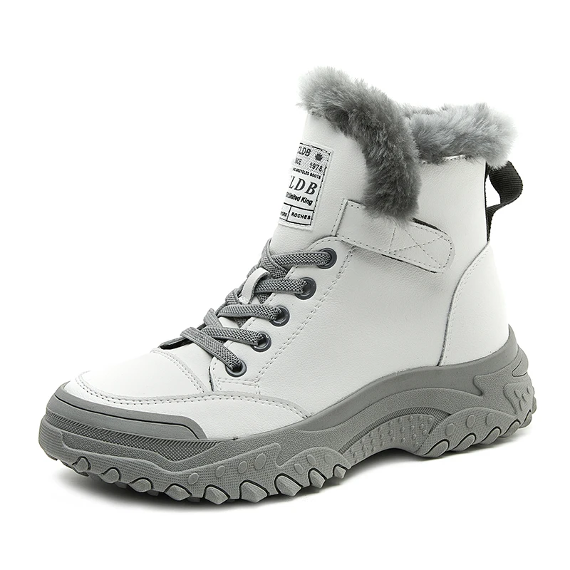 Winter Platform Shoes for Women 2023 Designer Luxury Sneakers Girls Plush Sports Shoes Flats Snow Fur Ankle Boots Tennis Female