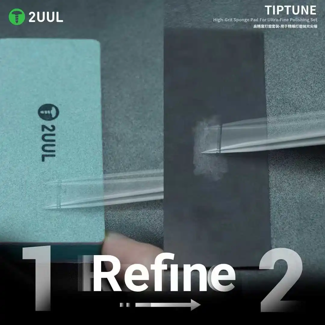 2uul FM02 초미세 연마 세트 용 고 그릿 스폰지 패드 핀셋 미세 연삭 연마 수리 도구 세트