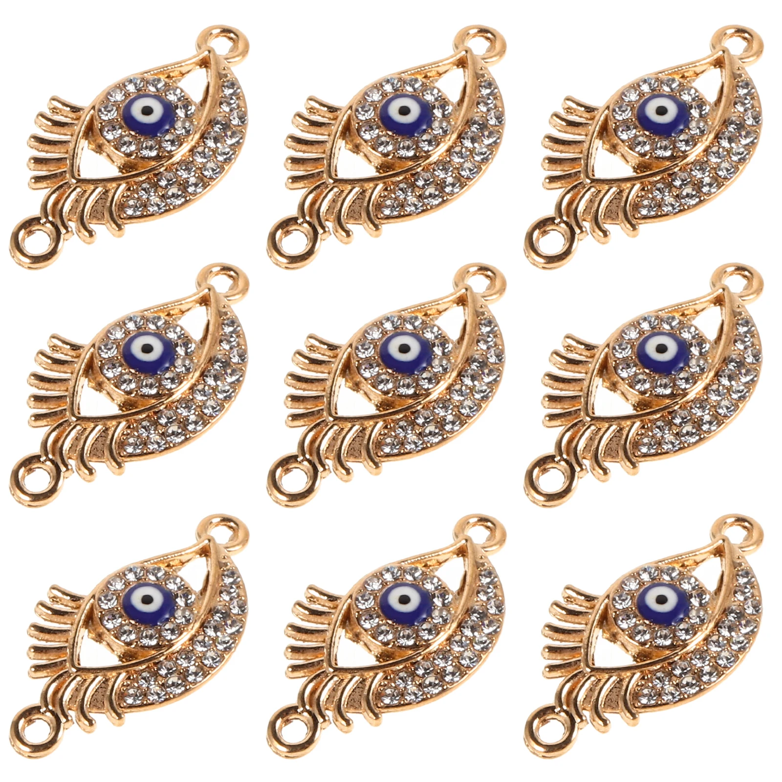 

10 Pcs 's Eye H Golden Alloy Connector DIY Bracelet Charms Evil Eye Accessories Mini Decor Pendant Findings Jewelry Making