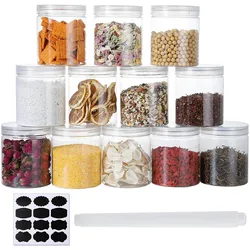 16 OZ Plastic Jars Household Food Storage of Dry Goods,Creams and More