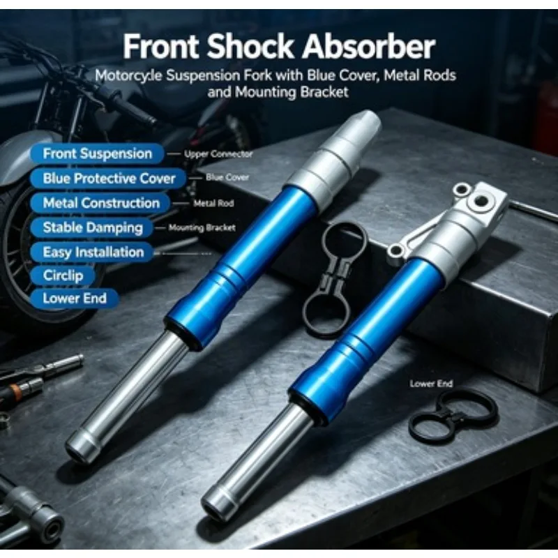 Front Fork Shock Absorber Disc Brake Refit Front Suspension Fork Replacement Part For Motorcycle Scooter Modification