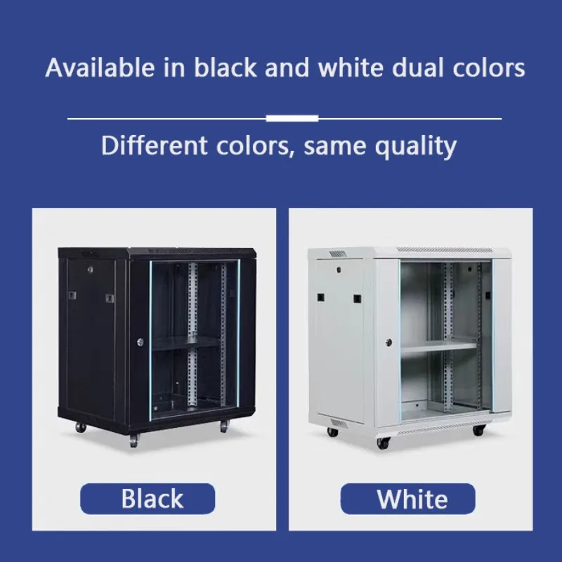 Thickening4U 6U 9U 12U Wall-Mounted Network Cabinet Rack with Glass Door Cabinet SPCC Cold Rolled Steel for Office Data Network