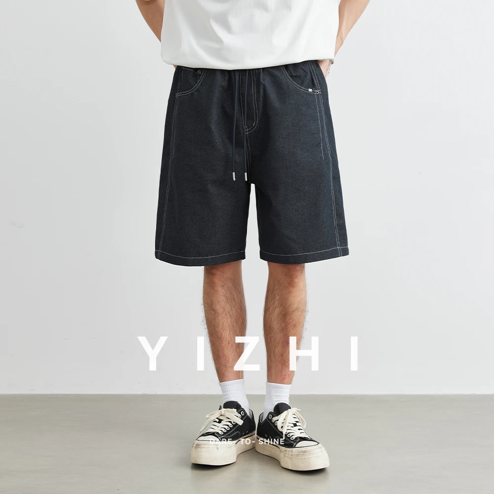 Men's Fashion Casual Shorts 2025 Summer New Thin Cool Imitation Denim Fabric Cotton Wide Leg Shorts Men's Shorts