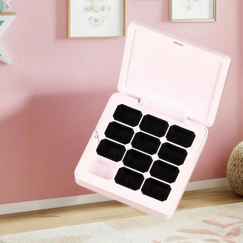 4/6/9/12-Grid صندوق تخزين مغناطيسي فارغ: منظم احترافي لأدوات تلميع الجل والأظافر